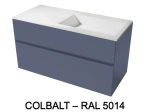 Meuble avec vasque Solid-Surface, finition bois ou couleurs, deux tiroirs à onglet, Largeur 100, 120 et 140 cm, P. 45 cm, Hauteur 56 cm, Stock disponible, LIVRAISON OFFERTE